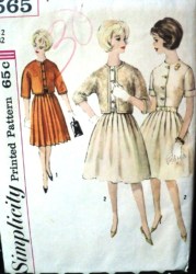4565 60S SS FLARE PLEAT DRESS,KIMONO SLV JACKET PATTERN 12